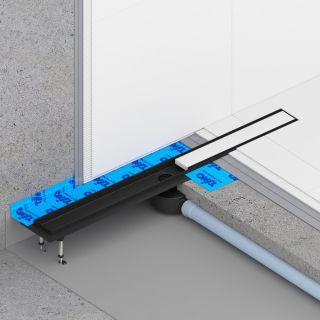 Душевой лоток Timo Drain System DS230210/03 100см с двусторонней панелью plate под плитку чёрный